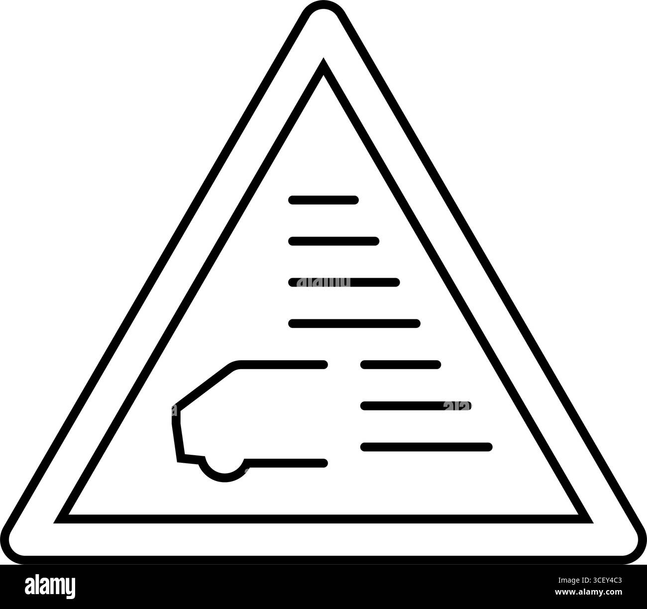 illustrazione vettoriale dell'icona della linea degli ostacoli di guida su strade a cieco Illustrazione Vettoriale