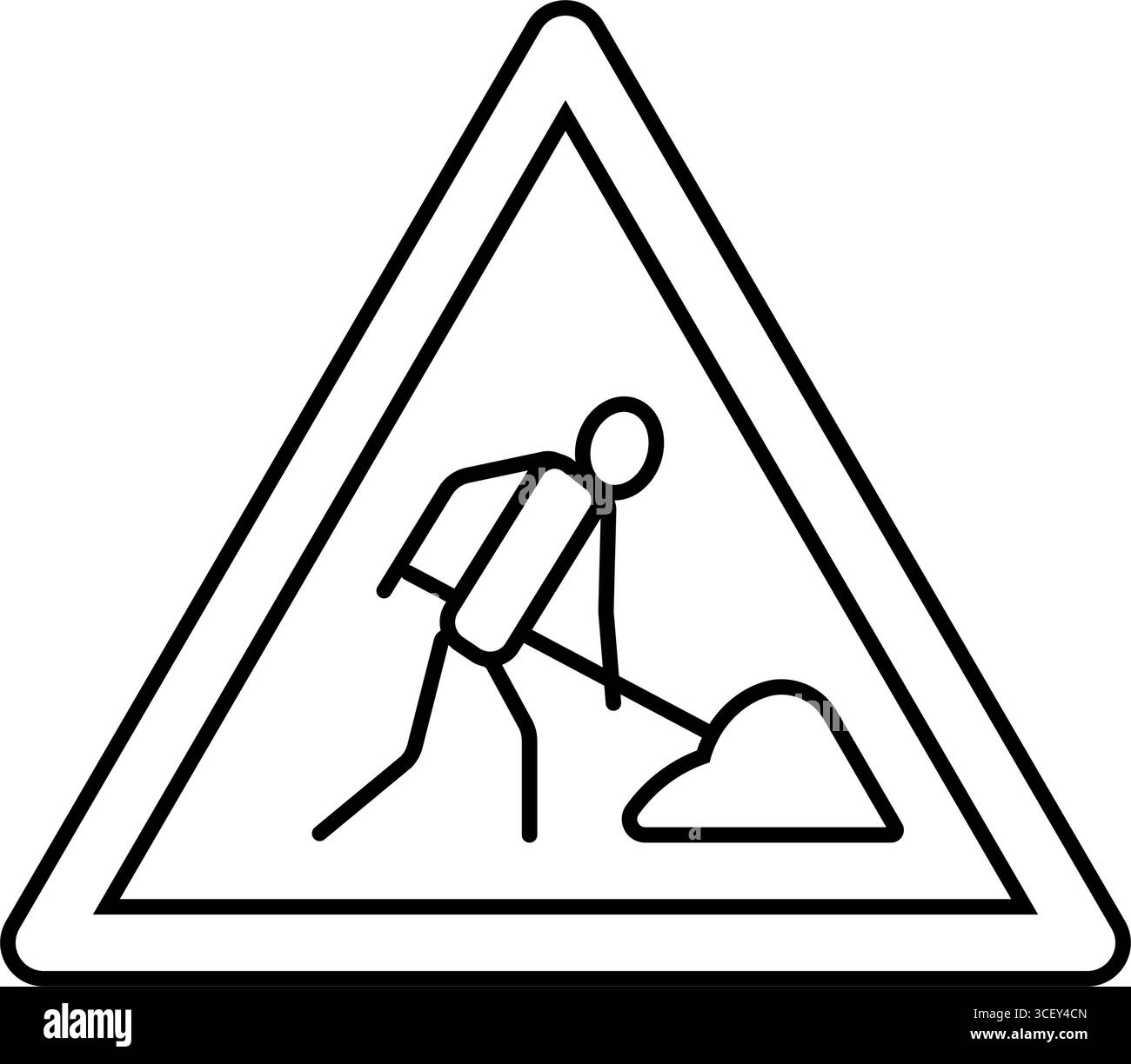 costruzione di strade vettura illustrazione vettoriale dell'icona della linea degli ostacoli di guida Illustrazione Vettoriale