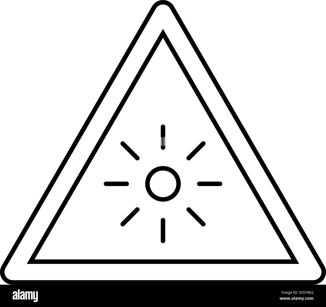 illustrazione vettoriale dell'icona della linea degli ostacoli alla guida di una vettura illuminata da luce solare Illustrazione Vettoriale