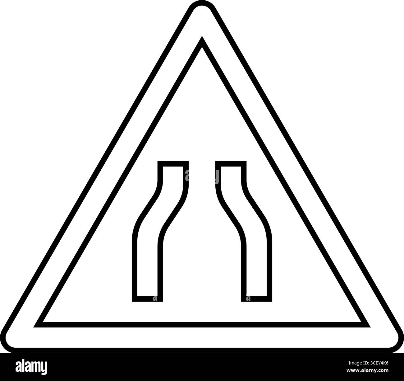 illustrazione vettoriale dell'icona della linea degli ostacoli per strade strette Illustrazione Vettoriale