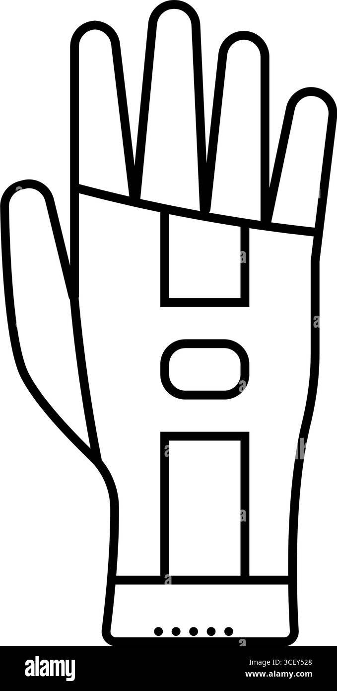 illustrazione vettoriale dell'icona della linea turistica di viaggio dell'acqua dei guanti in neoprene Illustrazione Vettoriale