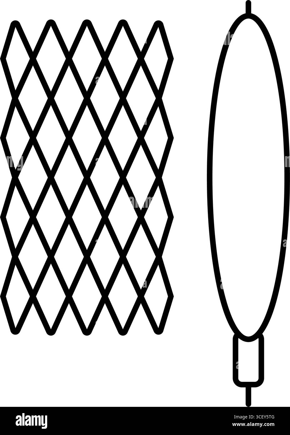 illustrazione vettoriale dell'icona della linea cardiologica dello stent coronarico Illustrazione Vettoriale