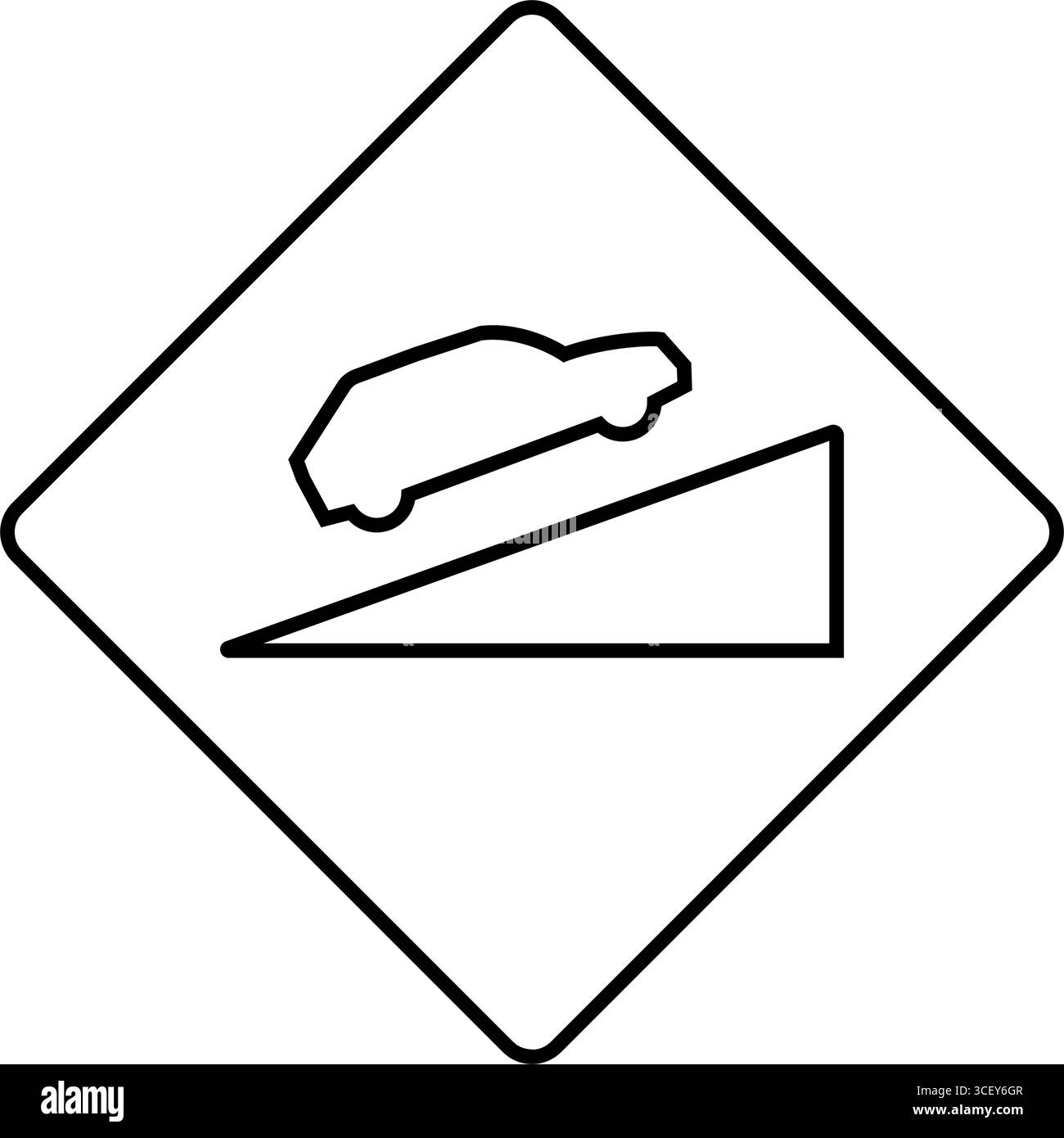 illustrazione vettoriale dell'icona della linea degli ostacoli in salita Illustrazione Vettoriale