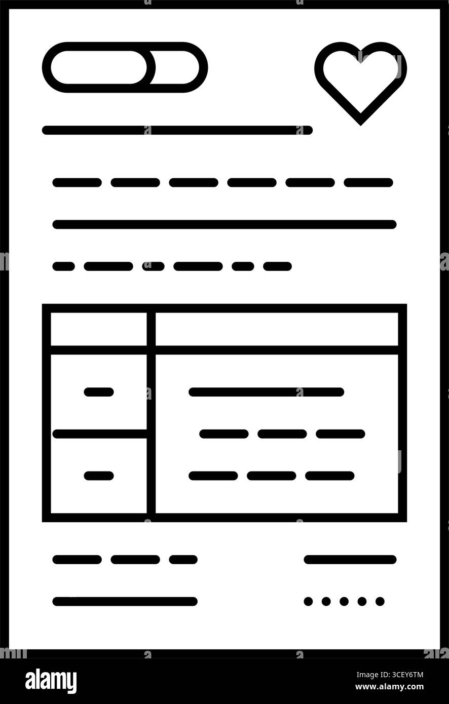 referto cardiologico icona della linea degli accessori cardiologici illustrazione vettoriale Illustrazione Vettoriale
