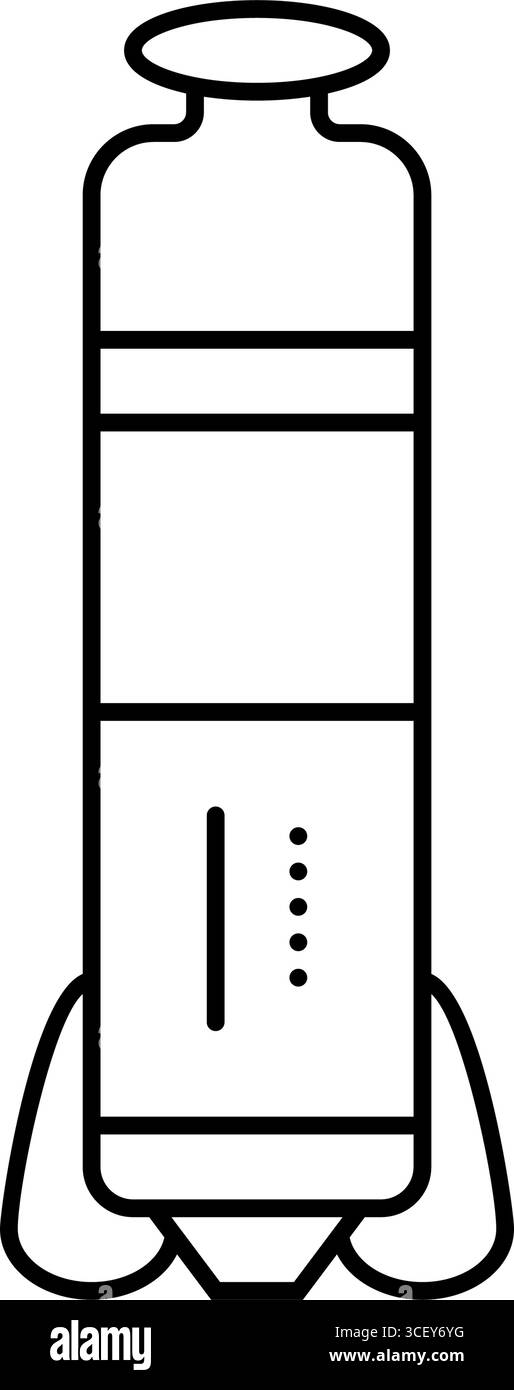 illustrazione vettoriale dell'icona della linea degli accessori per cardiologia da pacemaker senza piombo Illustrazione Vettoriale