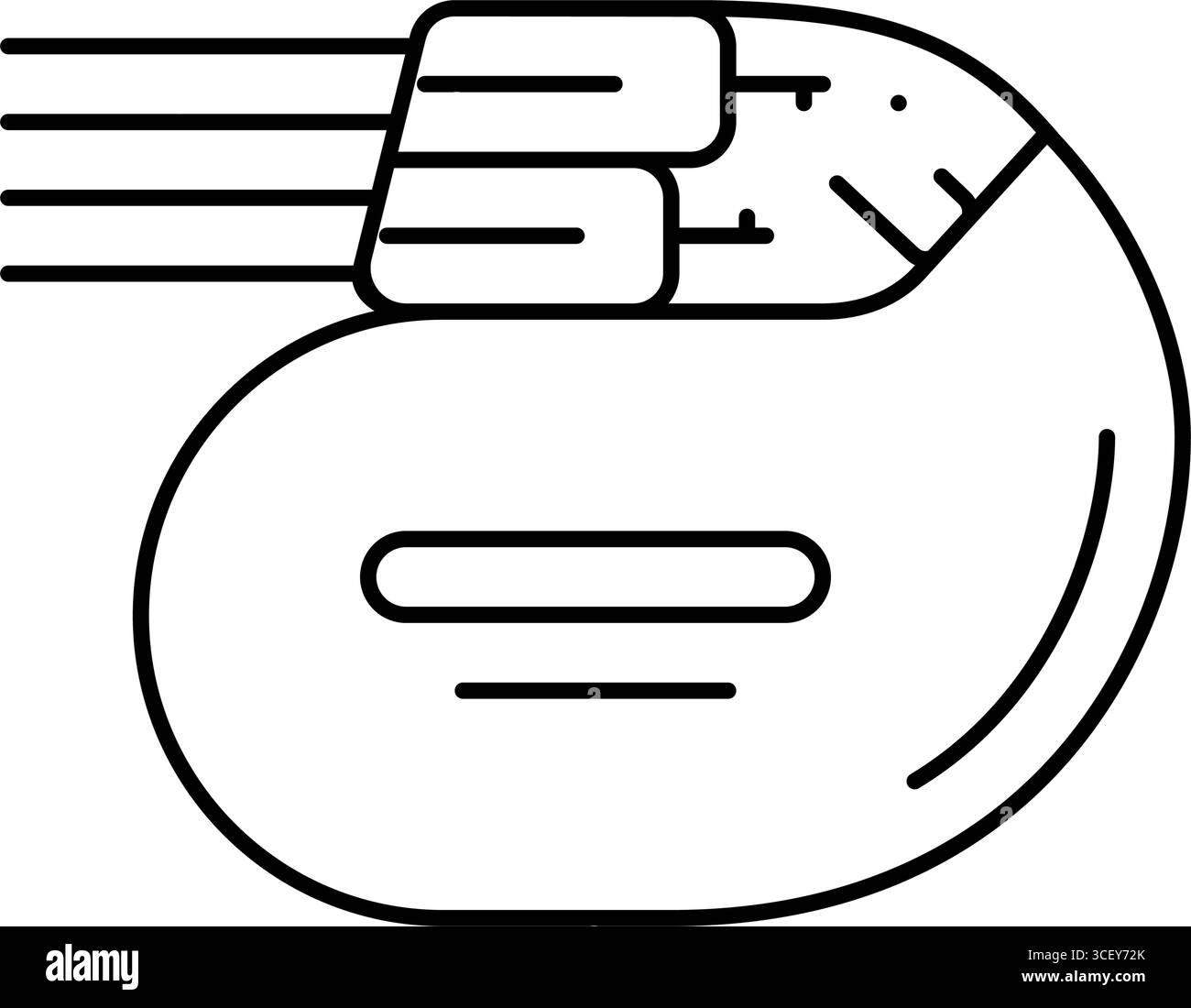 illustrazione vettoriale dell'icona della linea del defibrillatore cardioverter impiantabile Illustrazione Vettoriale