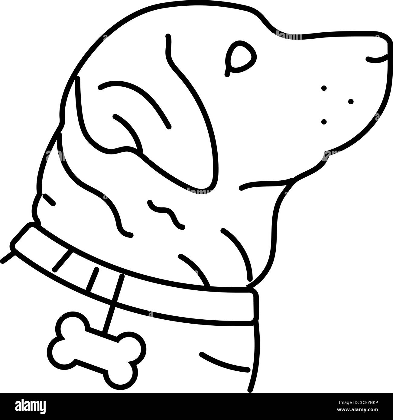 nome concorso cane mostra illustrazione vettoriale icona linea Illustrazione Vettoriale