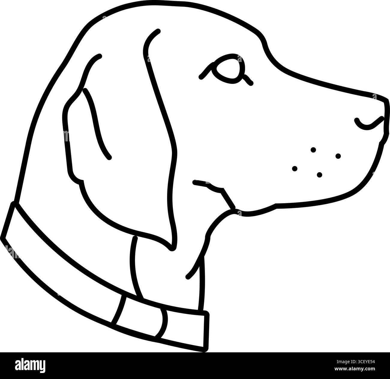 illustrazione vettoriale dell'icona della riga della competizione con il cane da collare Illustrazione Vettoriale