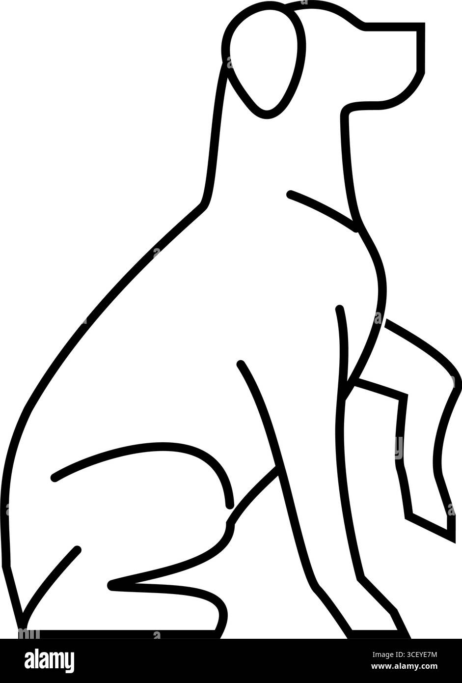 illustrazione vettoriale dell'icona della linea dell'obbedienza della competizione canina Illustrazione Vettoriale