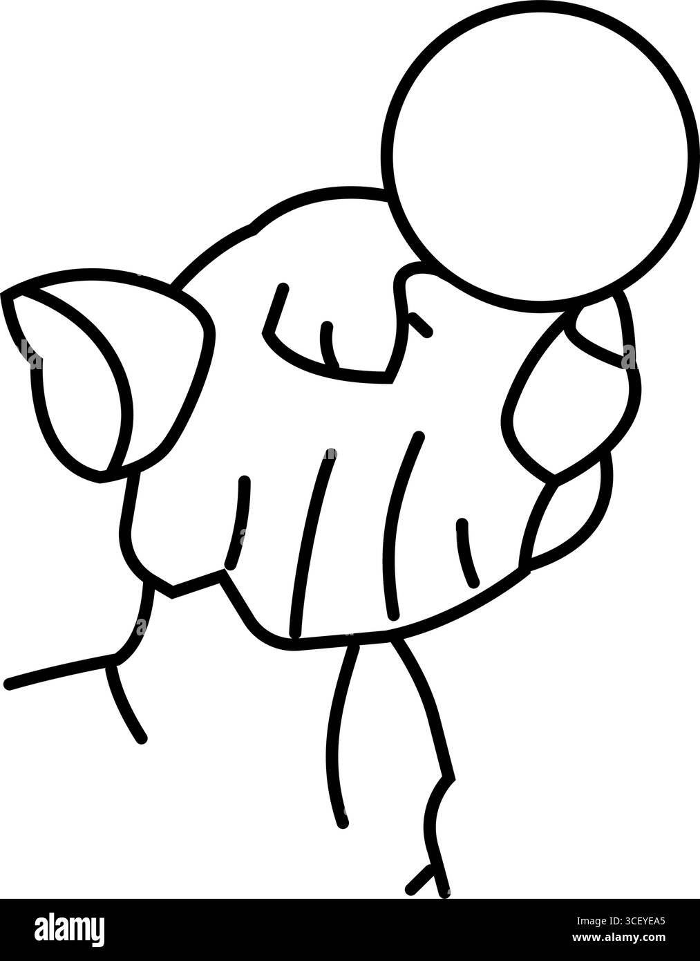 esecuzione di trucchi gara cane mostra illustrazione vettoriale icona linea Illustrazione Vettoriale