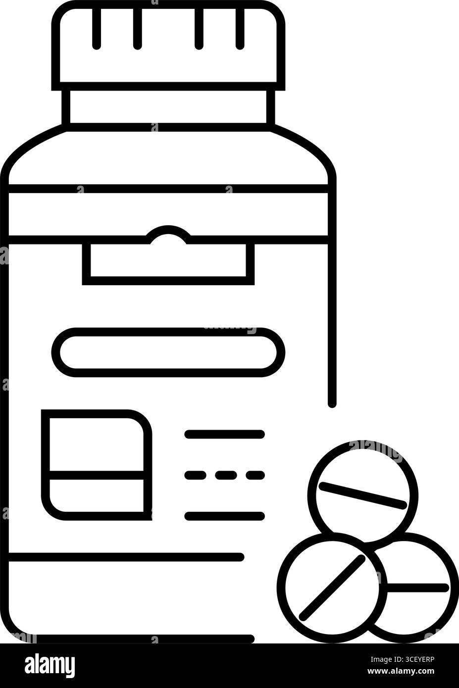 illustrazione vettoriale dell'icona della linea vitamine prenatali Illustrazione Vettoriale