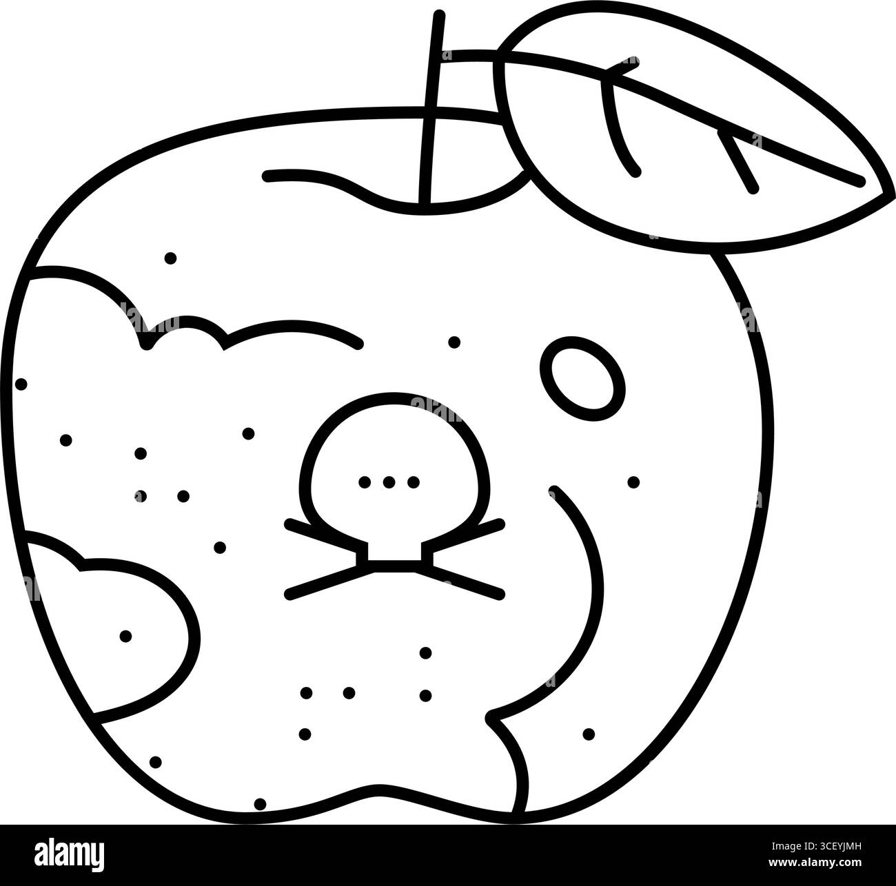 illustrazione vettoriale dell'icona della linea di frutta dei residui di antiparassitari Illustrazione Vettoriale