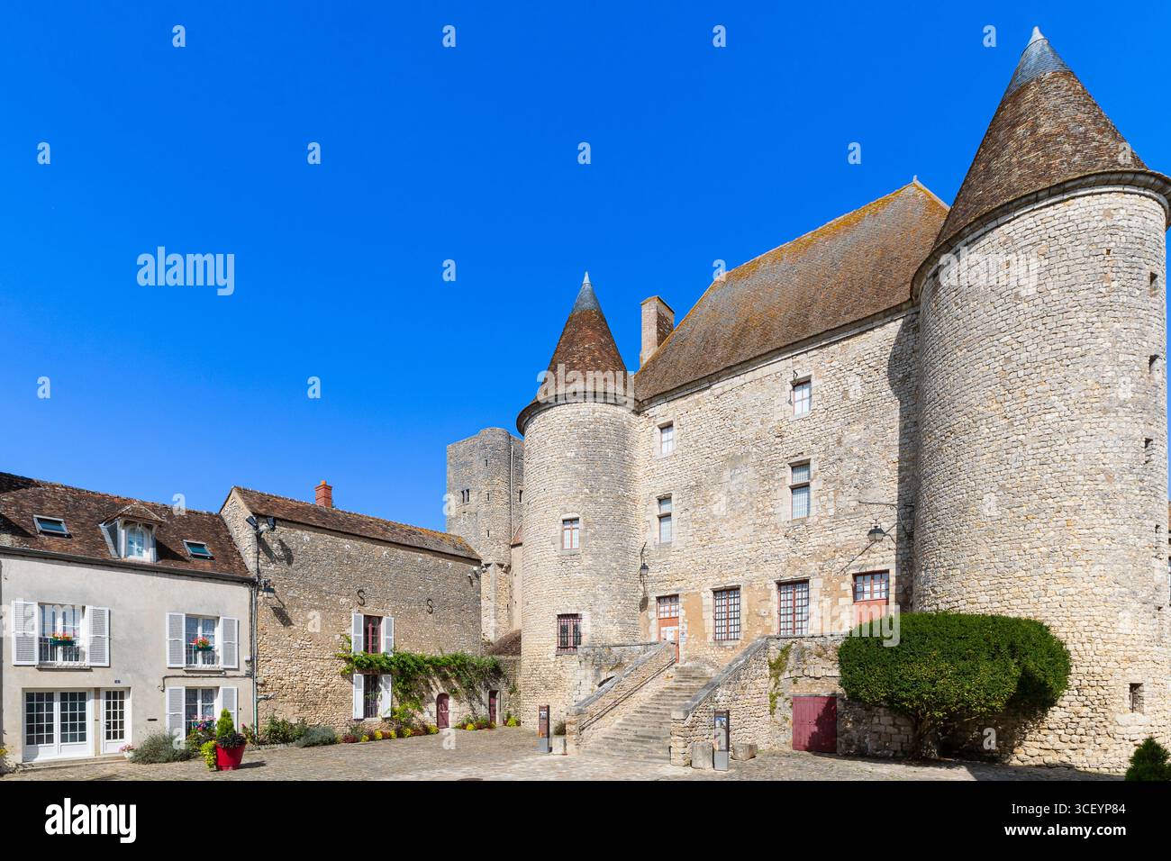 Château de Nemours, Seine-et-Marne, Île-de-France, Francia Foto Stock