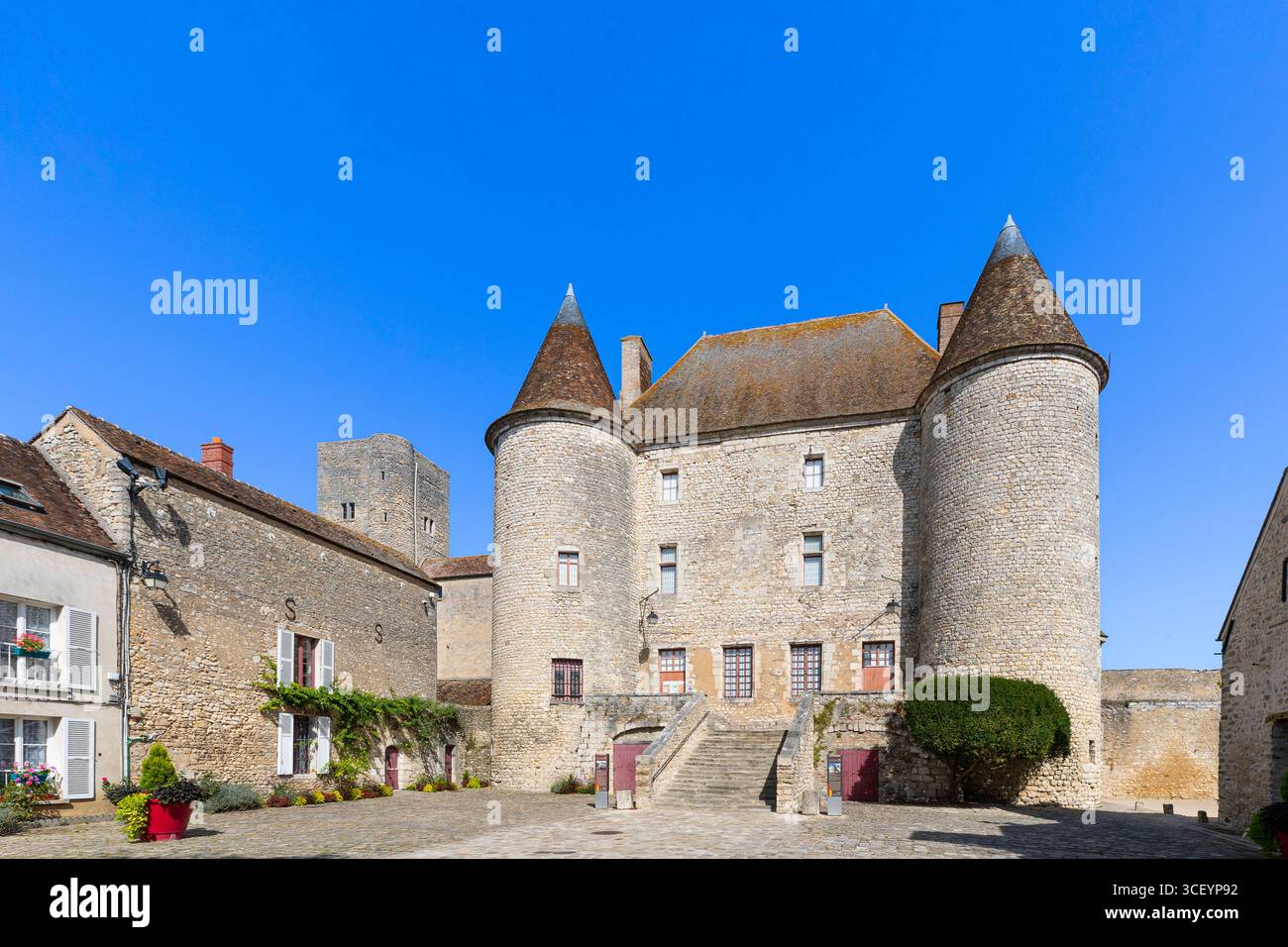 Château de Nemours, Seine-et-Marne, Île-de-France, Francia Foto Stock