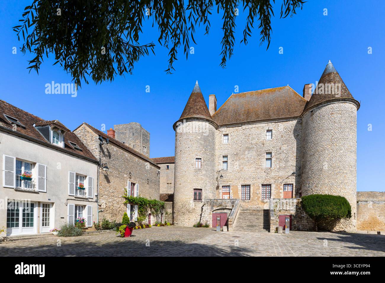 Château de Nemours, Seine-et-Marne, Île-de-France, Francia Foto Stock