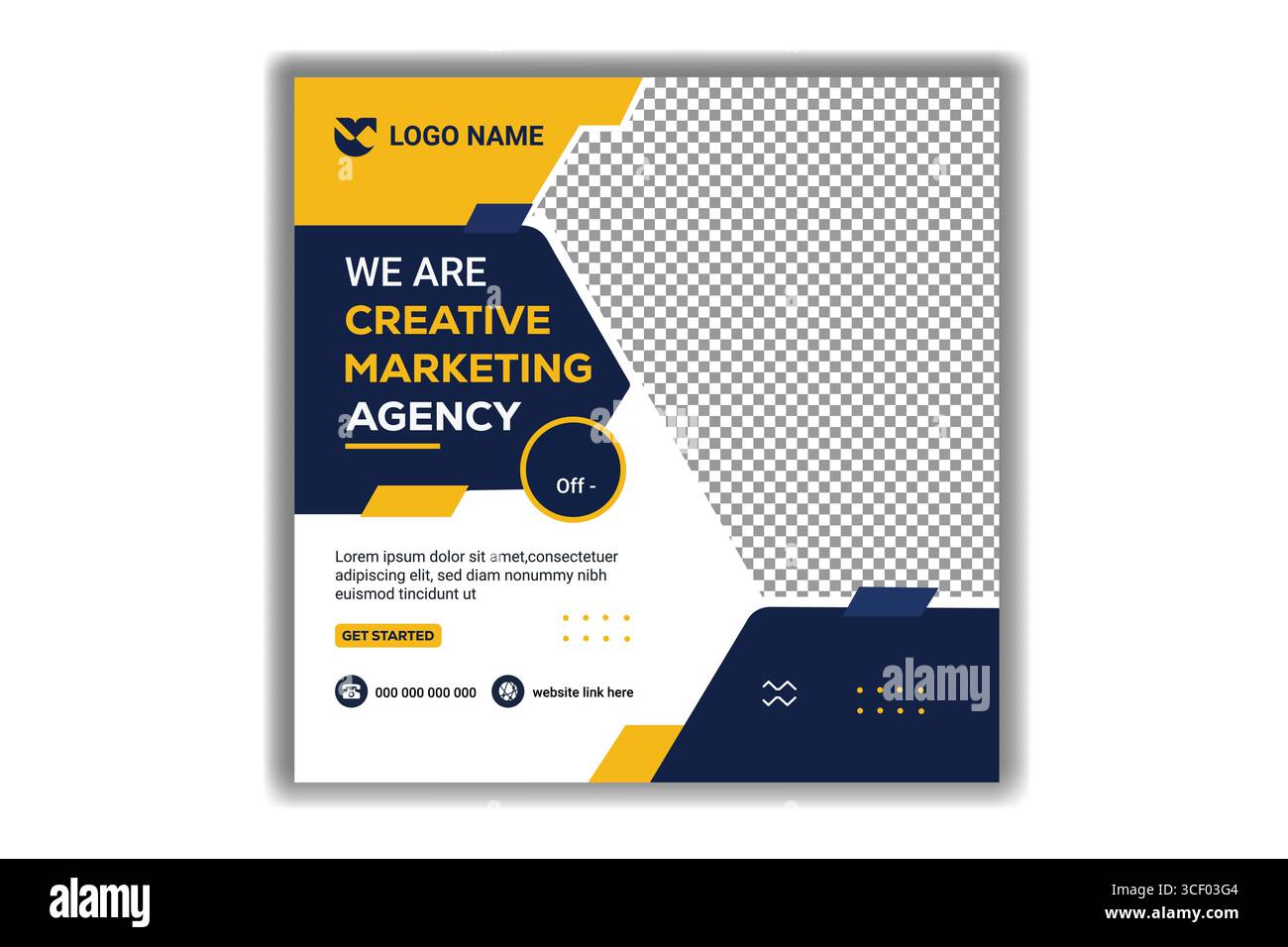 Modello di banner per siti Web e promozioni social media per agenzie digitali pulite e minimaliste Illustrazione Vettoriale