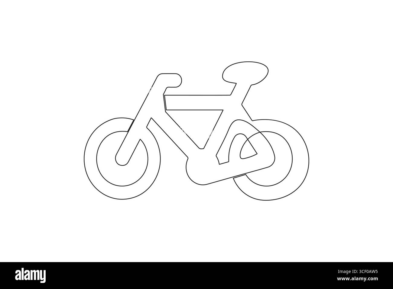 Bicicletta continua su una linea disegnando un'illustrazione vettoriale minimalista Illustrazione Vettoriale