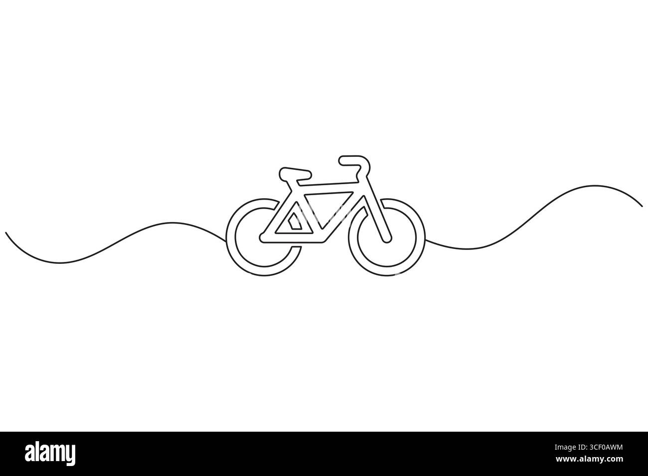 Bicicletta continua su una linea disegnando un'illustrazione vettoriale minimalista Illustrazione Vettoriale