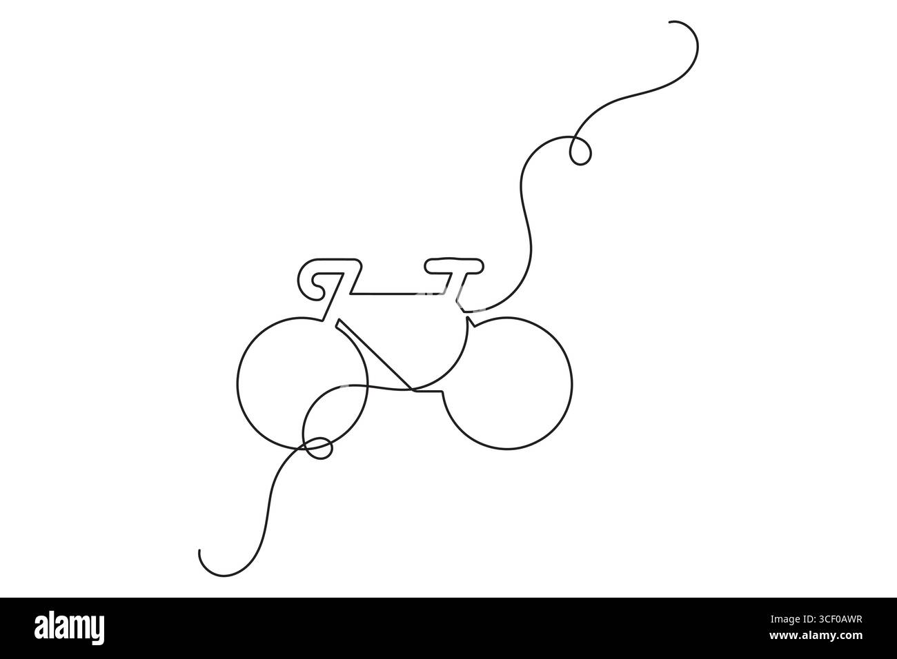 Bicicletta continua su una linea disegnando un'illustrazione vettoriale minimalista Illustrazione Vettoriale