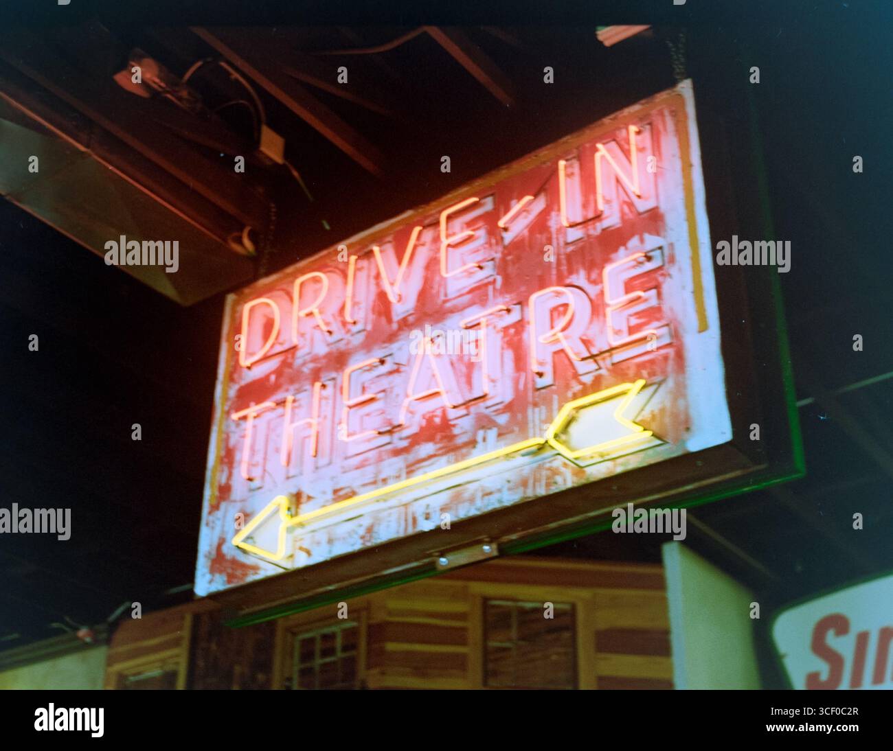 Insegna vintage per un drive-in Theatre Foto Stock