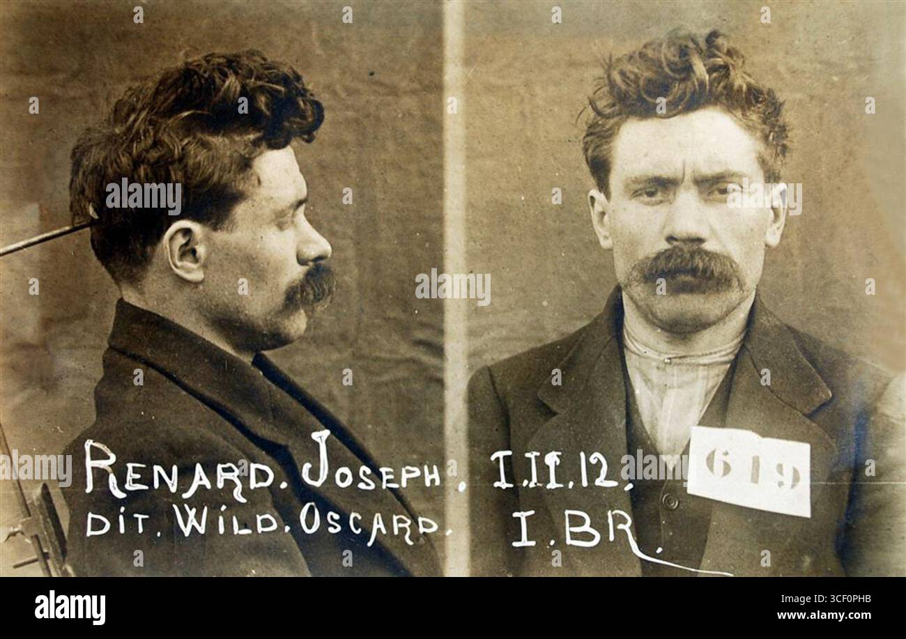 Fotografie antropometriche di Joseph Renard, scattate dalla prefettura di polizia francese nel 1912. Queste fotografie facevano parte di un sistema di identificazione criminale. Foto Stock