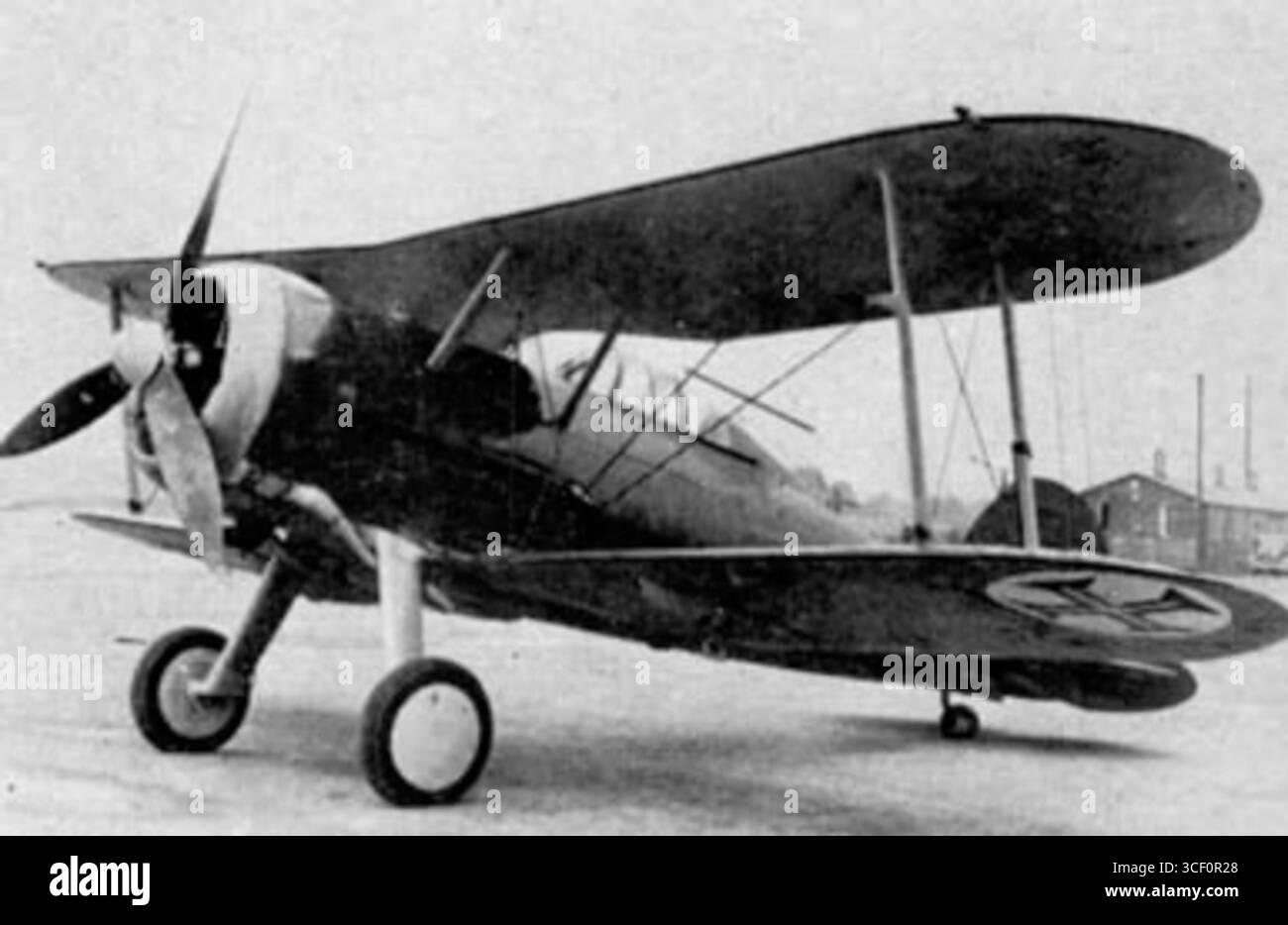 Una fotografia di un Gloster Gladiator, un biplano britannico, esportato in Portogallo intorno al 1938. Questo aereo fu una parte notevole dell'aeronautica portoghese alla fine degli anni '1930 Foto Stock