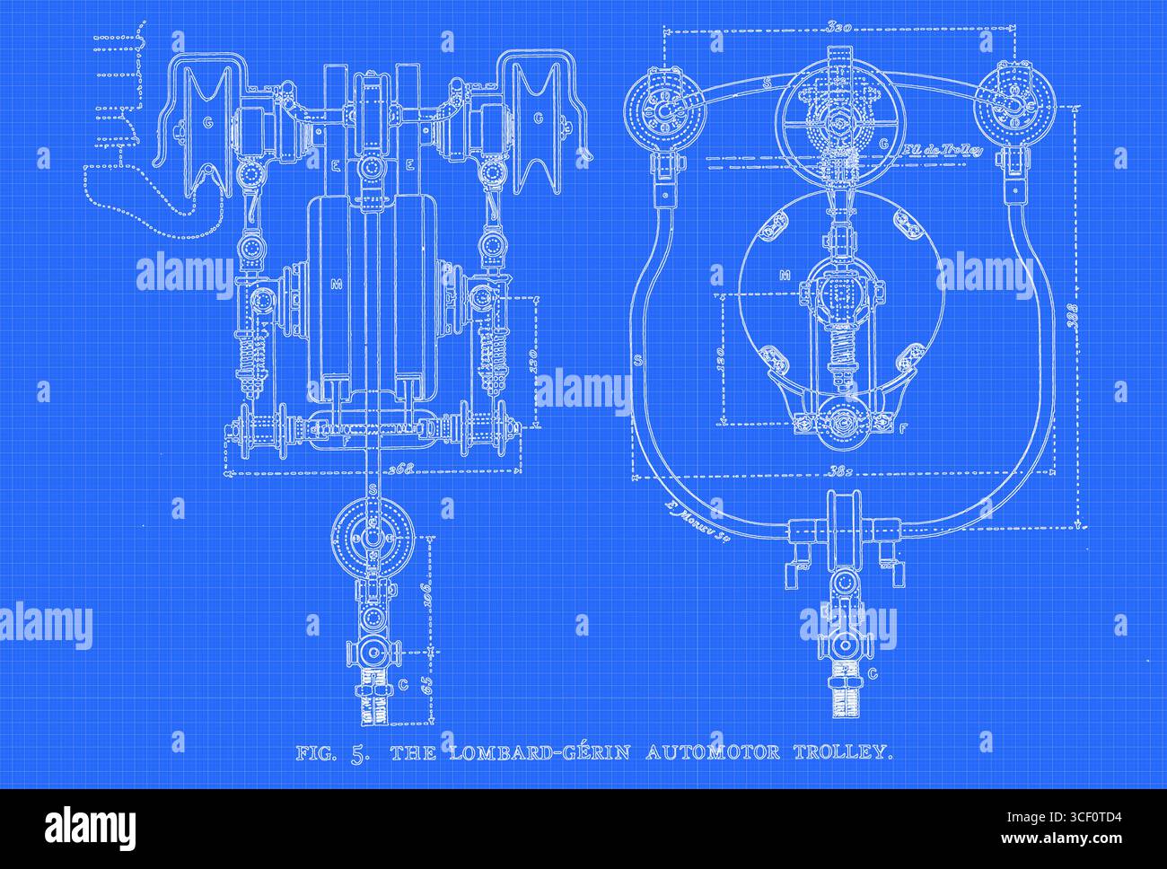 IL TROLLEY LOMBARD-GERIN AUTOMOTOR. Dall'articolo VEICOLI A CARRELLO ELETTRICI SENZA ROTAIE. Di Emil Guarini. Dalla rivista Engineering dedicata al progresso industriale volume XXVI ottobre 1903 - marzo 1904 The Engineering Magazine Co Foto Stock