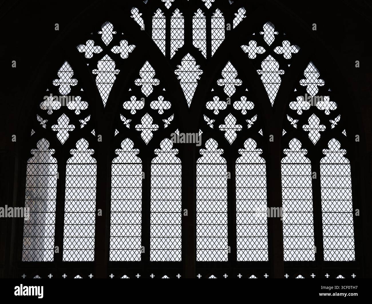 Finestra della Lady Chapel, cattedrale medievale di Ely, Inghilterra. Foto Stock