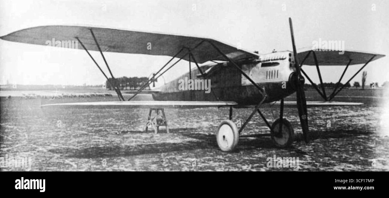 Una fotografia del velivolo Aviatik C.V-1, scattata nel 1917. L'aereo fu utilizzato durante la prima guerra mondiale ed era noto per il suo design e il ruolo nel conflitto. Foto Stock