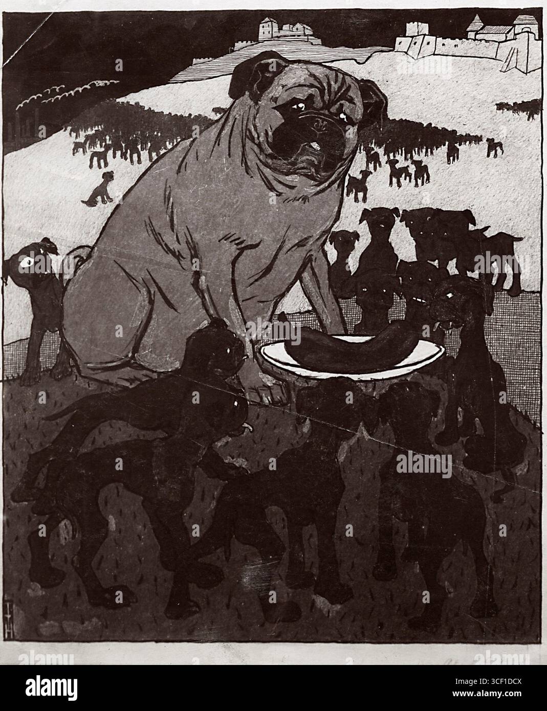 Una vignetta politica del 1909 che offre commenti sulla situazione sociale e politica del tempo. Fornisce uno sguardo satirico alle questioni affrontate dalla società. Foto Stock