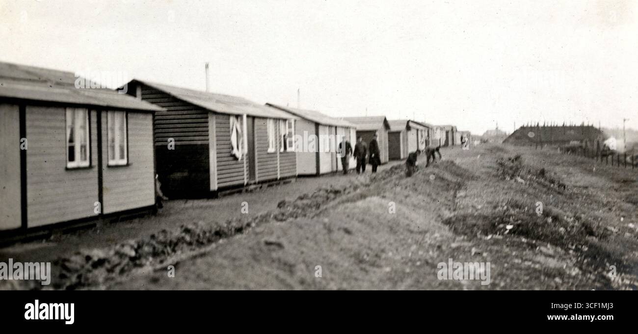 Prima guerra mondiale alloggi per prigionieri di guerra a "Elisabeth-Dorp", un villaggio belga per famiglie di soldati belgi internati, costruito sul Vlasakker vicino ad Amersfoort nel 1916. Foto Stock