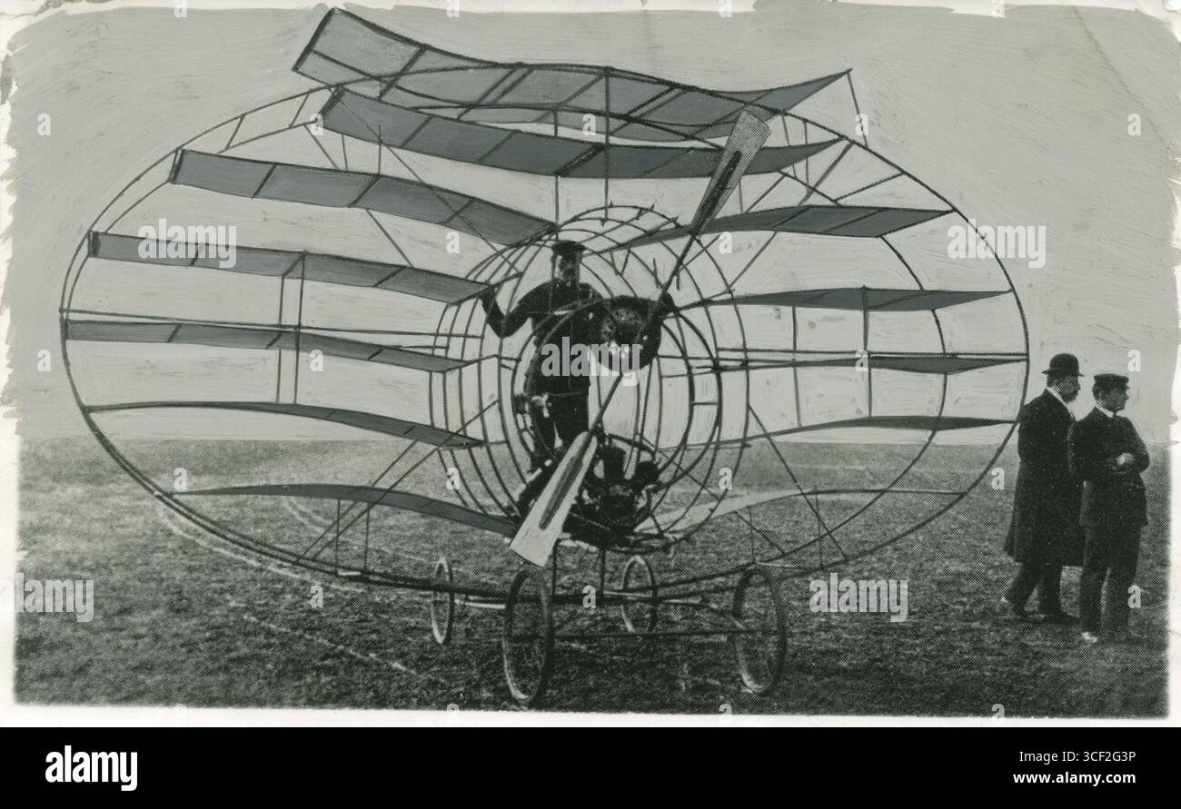 Un progetto del 1905 dell'ingegnere tedesco Dorner, che mira a superare i precedenti aerei in manovrabilità. Tuttavia, la forma compatta ha comportato una visibilità limitata, impedendo al piano di raggiungere la fase di prova. Foto Stock