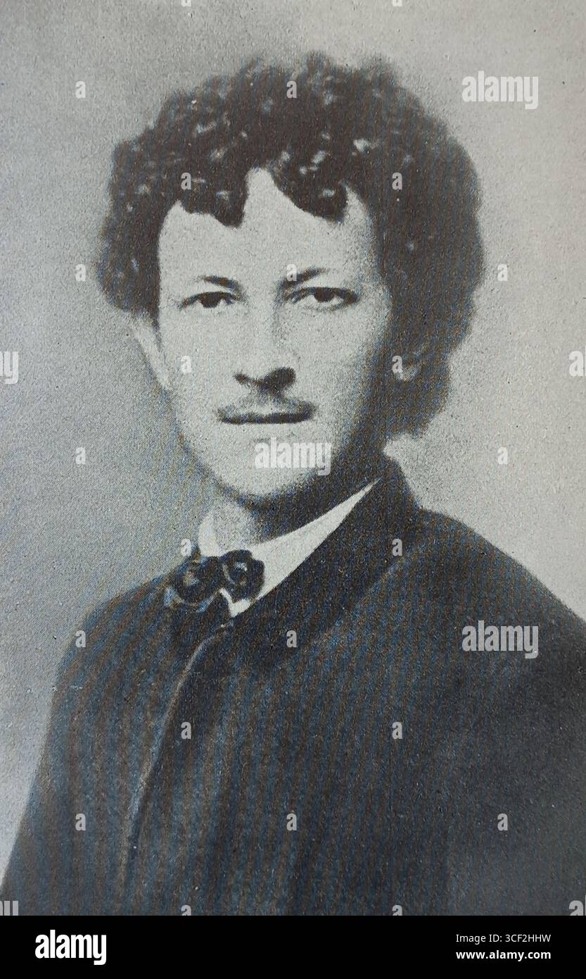 Un ritratto di Bohdan Jelínek (1851-1874), un poeta ceco, catturato prima della sua morte. È ricordato per i suoi contributi letterari alla poesia ceca a metà del XIX secolo. Foto Stock