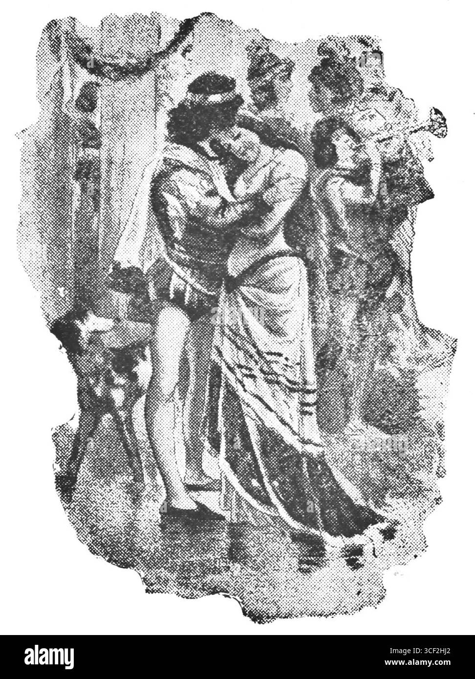 Questa illustrazione è tratta dal libro di Arthur Conan Doyle 'Tajemnica oblubienicy' (il mistero della sposa), pubblicato nel 1911. Rappresenta visivamente una scena chiave del romanzo misterioso. Foto Stock