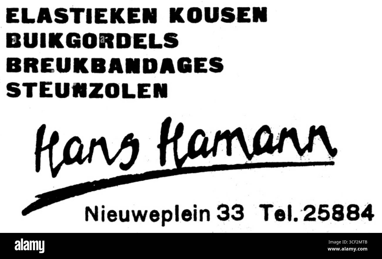 Un annuncio del Arnhemsche Courant, datato lunedì 12 aprile 1937, con una pubblicazione di Hans Hamann, con un autore anonimo o sconosciuto. Foto Stock