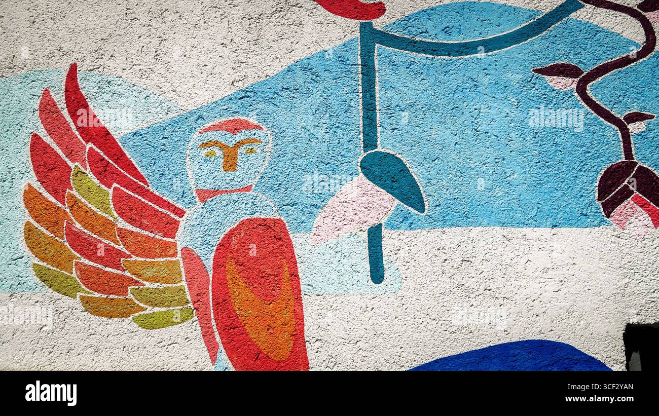 Dettaglio della facciata del centro comunitario di Glockenbachwerkstatt a Monaco. Foto Stock