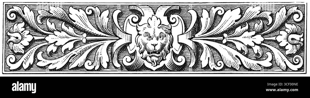 Ornamento da 'Analekta sandeckie' di Jan Sygaski, 1905. Questo particolare ornamento enfatizza gli elementi decorativi classici polacchi nello stile dell'arte dell'inizio del XX secolo. Foto Stock