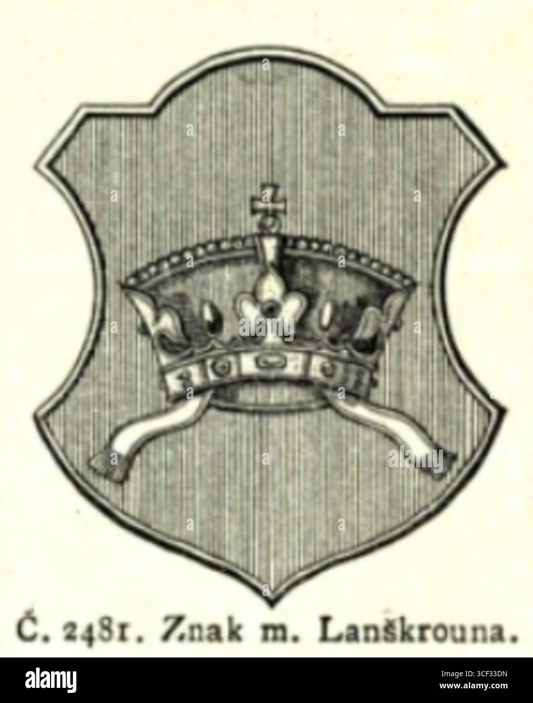 Un segno storico della città di Lankrouna, datato 1900, probabilmente legato alle infrastrutture locali o ai segni storici della regione. Foto Stock