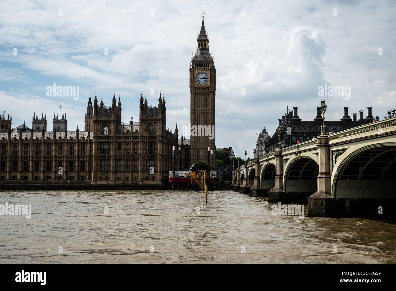 Iconico punto di riferimento di Londra, una vista sul Big Ben. Foto Stock
