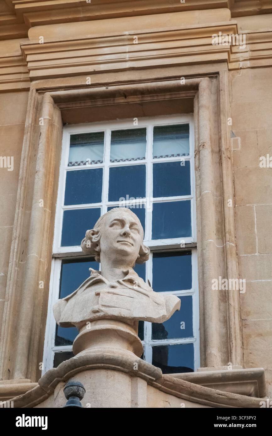 Inghilterra, Somerset, Bath, New Theatre Royal, Bust of David Garrick Foto Stock