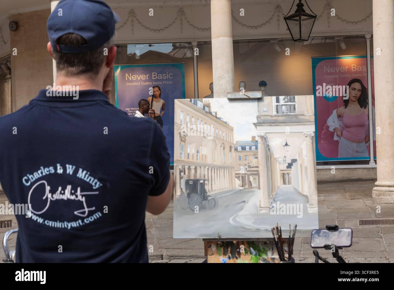 Inghilterra, Somerset, Bath, Stall Street, artista Foto Stock