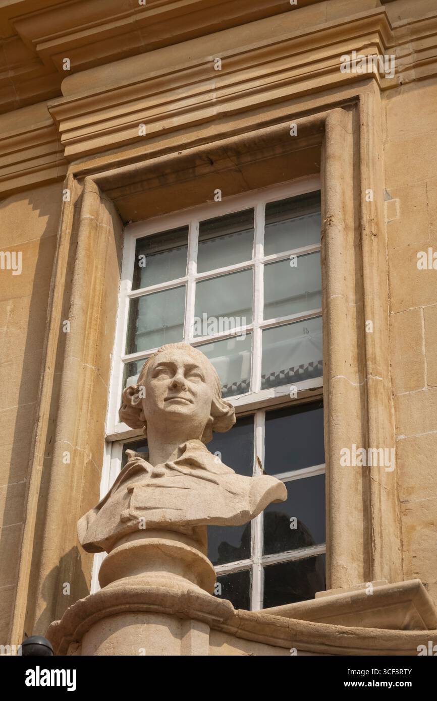 Inghilterra, Somerset, Bath, New Theatre Royal, Bust of David Garrick Foto Stock