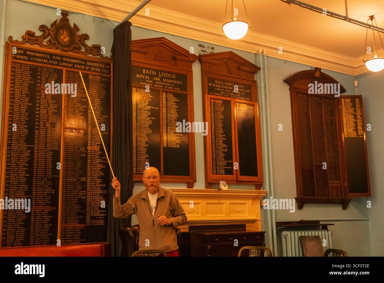 Inghilterra, Somerset, Bath, l'Old Theatre Royal aka Bath Masonic Hall, Lodge Tour Guide Foto Stock