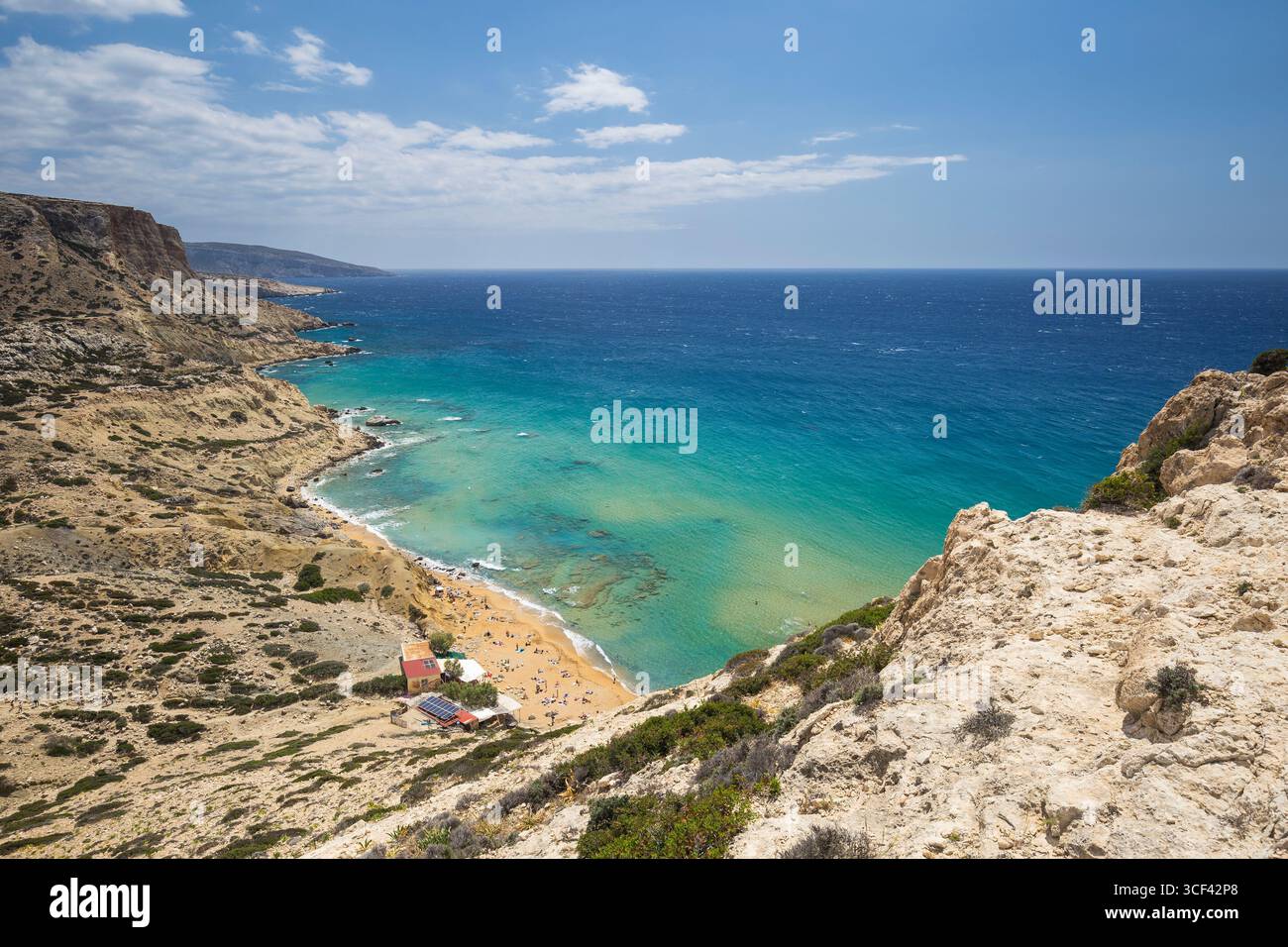 Paesaggio costiero e Spiaggia Rossa (Kokkini Ammos), a sud di Matala, Creta, Grecia, Europa Foto Stock Paesaggio costiero e Spiaggia Rossa (Kokkini Ammos), a sud di Matala, Creta, Grecia, Europa Foto Stock