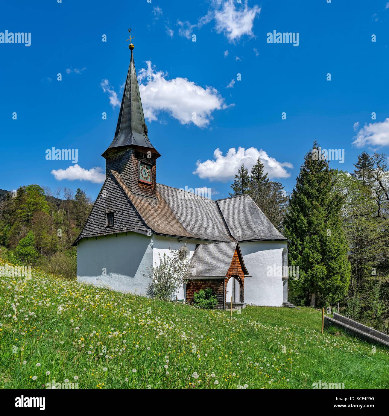 Bad Hindelang, chiesa cattolica di St. Leonhard nel distretto di Liebenstein. Foto Stock
