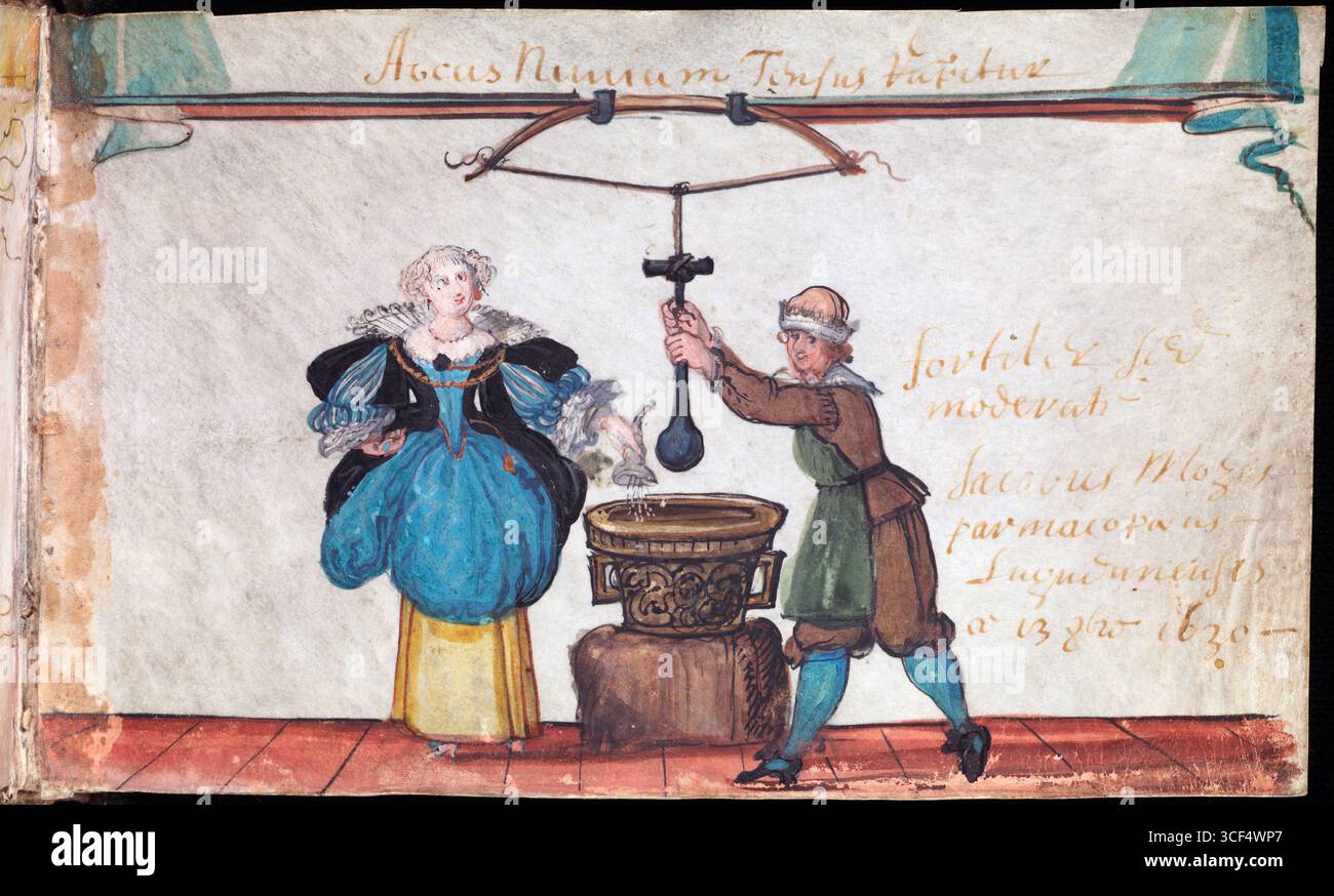 Una pagina del registro di famiglia del farmacista Hans Friedrich Eglinger (1608-1675) di Basilea, scritto tra il 1629 e il 1639. Foto Stock