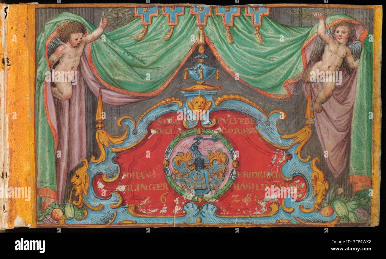 Una pagina del registro di famiglia del farmacista Hans Friedrich Eglinger (1608-1675) di Basilea, scritto tra il 1629 e il 1639. Foto Stock