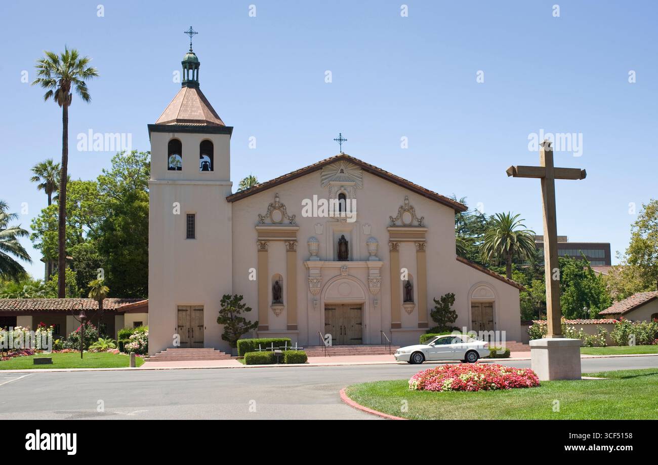 Chiesa della missione, Santa Clara University, Santa Clara Santa Clara County, California, Stati Uniti d'America Foto Stock
