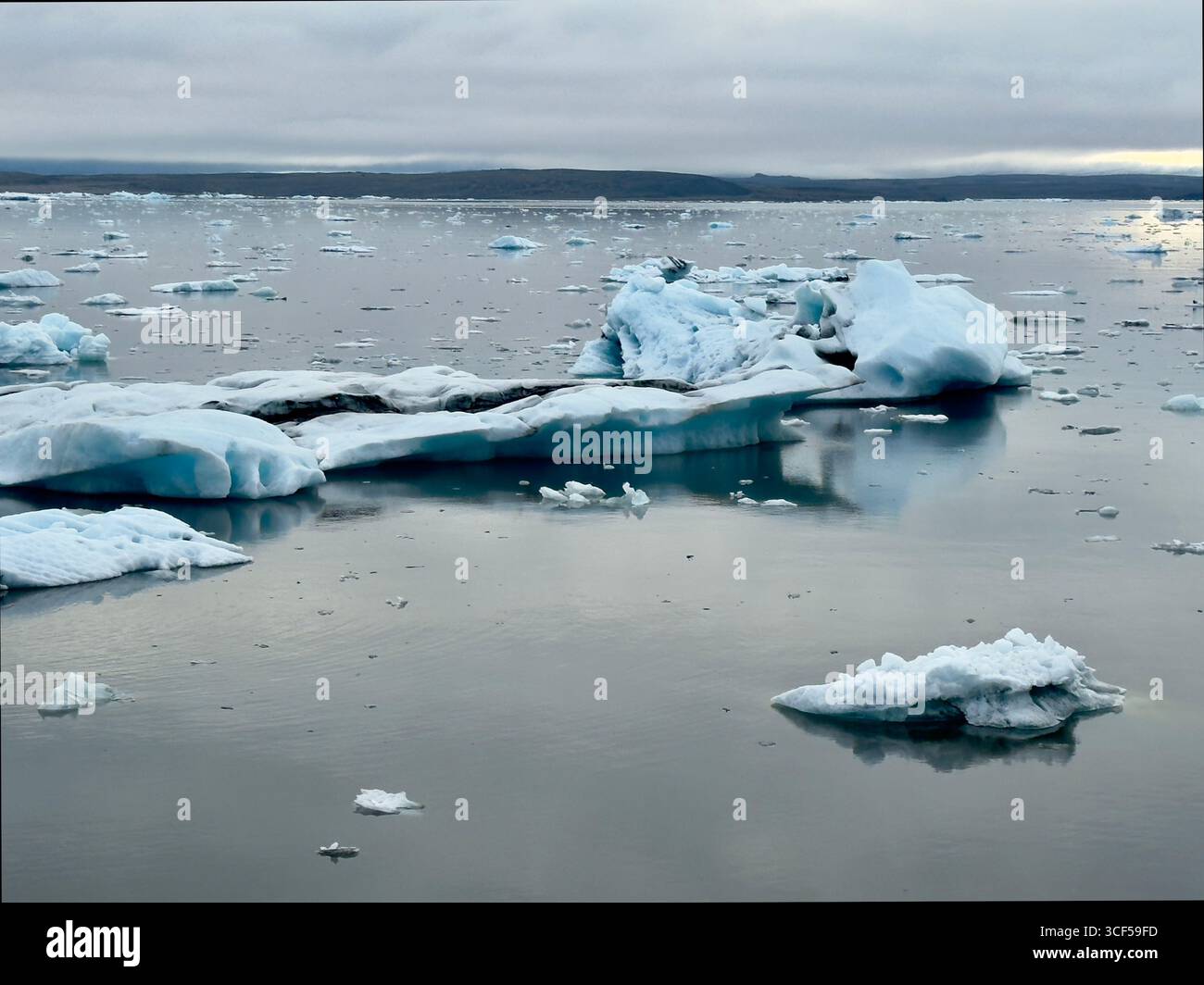 Estate nella Laguna glaciale, Islanda Foto Stock