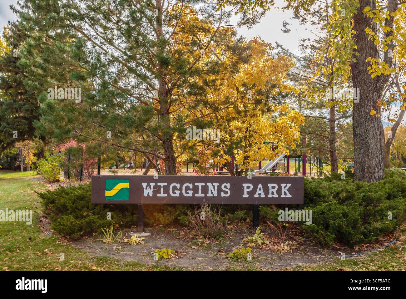Wiggins Park si trova in zona Holliston di Saskatoon. Foto Stock